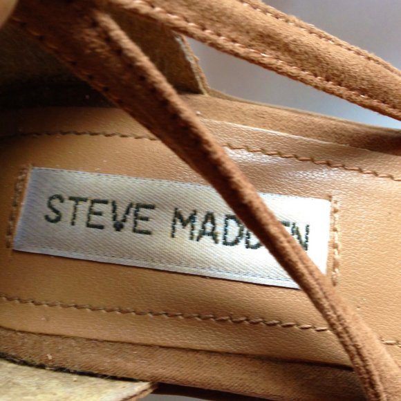 STEVE MADDEN-Tan "KANZLEY" Ankle Wrap Sandals - Picture 11 of 13